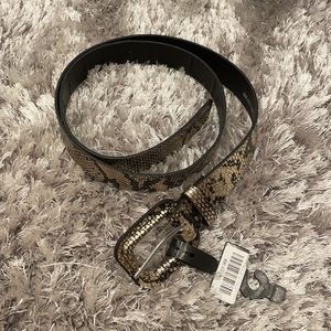 Gold/silver metallic snakeskin belt